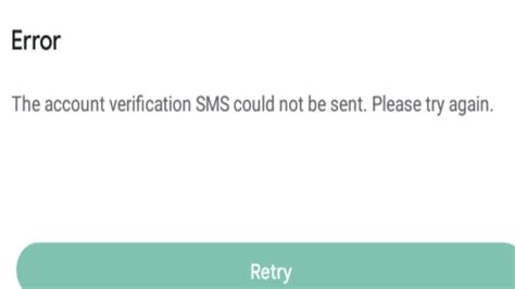 account verification sms could not be sent